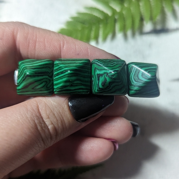 Hair Clip malachite imitation - Picture 2 of 4